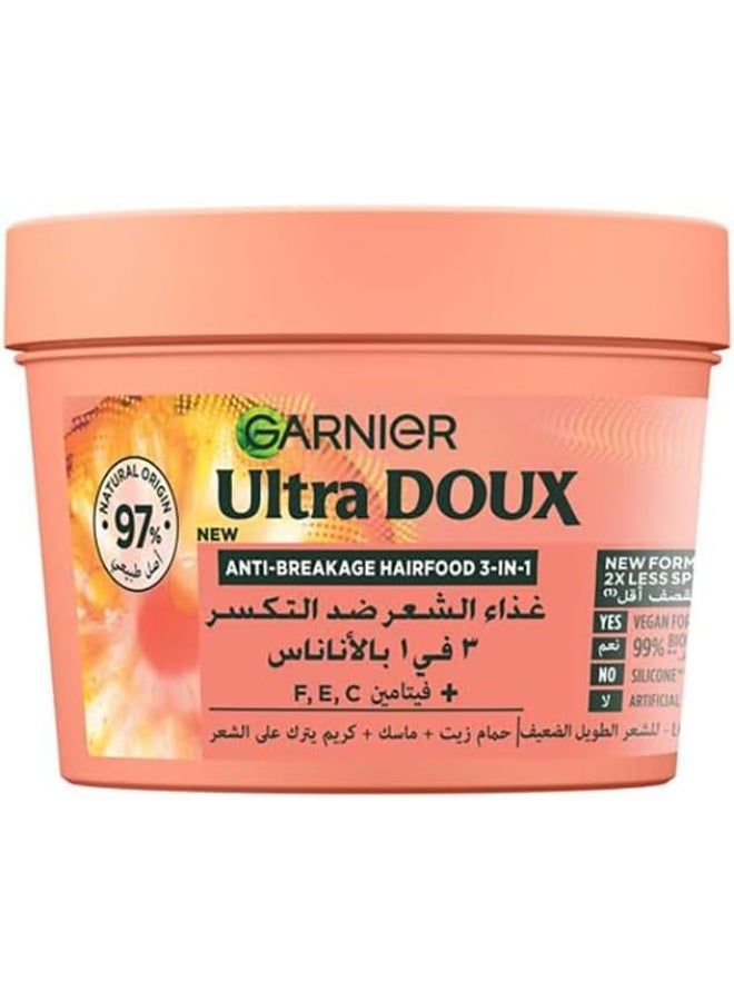 Garnier Ultra Doux Hair Food Anti-Breakage Pineapp 390 ML - Image 1